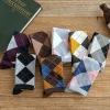 chaussettes hautes en coton à motif losange pour femmes, bas de style collège, garder au chaud, style japonais, automne, hiver, 1 paire