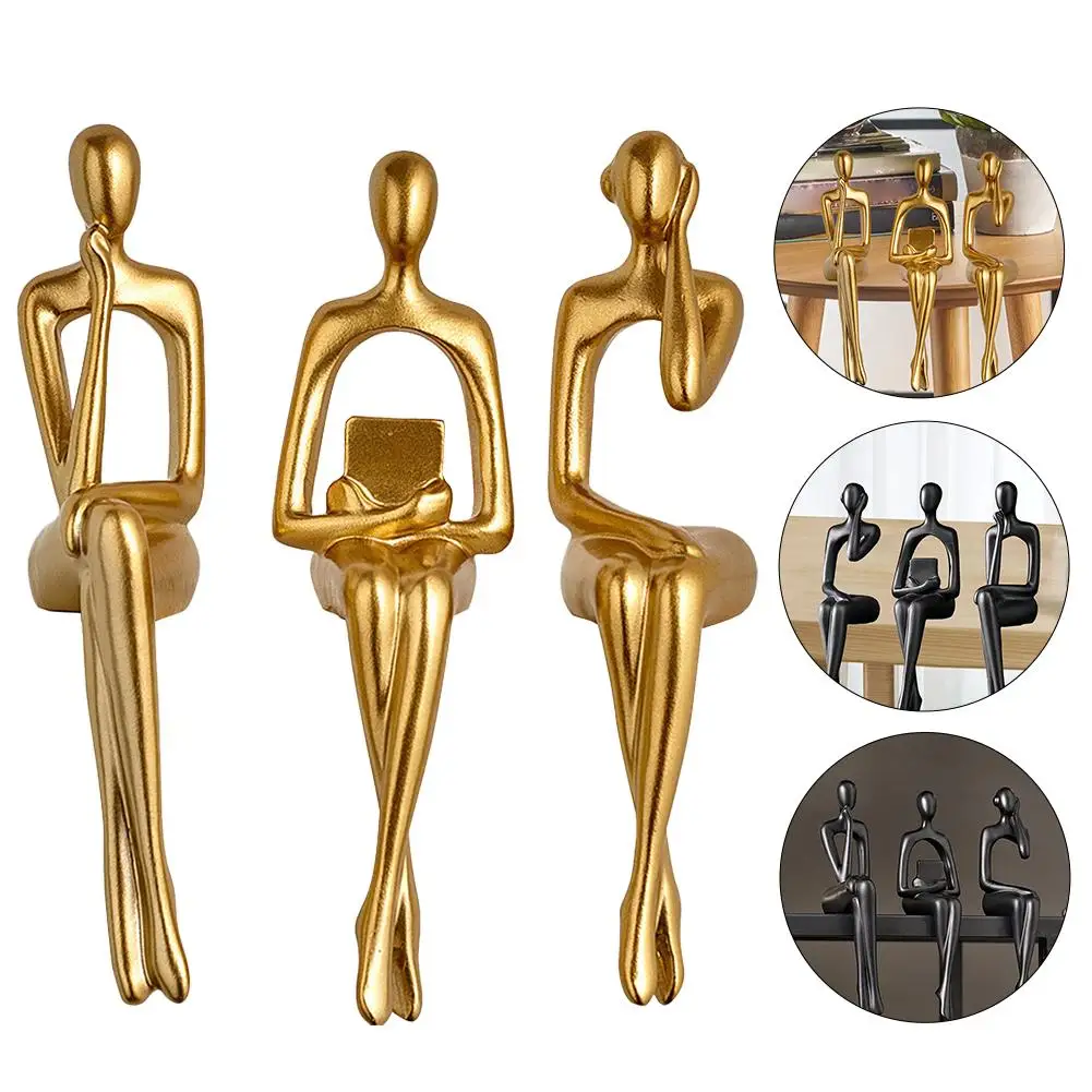 ornements de personnages de bureau abstraits, sculpture de penseur abstrait en résine de haute qualité, décor moderne de style nordique pour la maison et le bureau ornements de personnages de bureau abstraits, sculpture de penseur abstrait en résine de haute qualité, décor moderne de style nordique pour la maison et le bureau