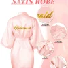 5 18 pièces équipe de mariage mariée robe de demoiselle d'honneur robe de chambre satin kimono peignoir pour les femmes douche nuptiale bachelorette poule fête