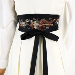 Style chinois ceinture brodée Kimono ceinture de cravate rétro Satin traditionnel Hanfu Robe ceinture femmes Obi Yukata Robe Corset Style chinois ceinture brodée Kimono ceinture de cravate rétro Satin traditionnel Hanfu Robe ceinture femmes Obi Yukata Robe Corset