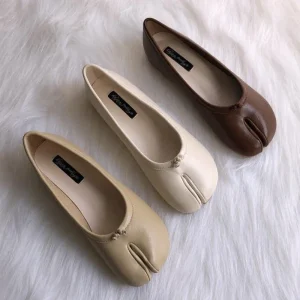 Tabi-Chaussures Ninja en cuir microcarence pour femmes, pantoufles plates confortables fendues, mocassins astronomiques souples, mocassins de trotteur pour dames, 2023 Tabi-Chaussures Ninja en cuir microcarence pour femmes, pantoufles plates confortables fendues, mocassins astronomiques souples, mocassins de trotteur pour dames, 2023