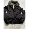 veste gothique à capuche doublée de fourrure vintage y2k pour femme, manteau blanc avec fermeture éclair et boutons avec bordure en fausse fourrure, manteaux chauds décontractés à la mode