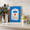 peinture murale japonaise en forme de fleur de jus de citron rose, sardine et tomate en conserve, affiche nordique et images imprimées, décor de salon