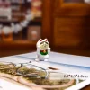 ornements de bureau chat porte bonheur mignon, décoration porte bonheur, artisanat créatif en résine, modèle miniature, décor de bureau, petit cadeau pour amis