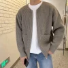 Cardigan à manches longues avec fermeture éclair pour hommes, haut pull, tricots, veste, vêtements d’extérieur, automne, hiver, tout manteau, vêtements Y2K, INS Cardigan à manches longues avec fermeture éclair pour hommes, haut pull, tricots, veste, vêtements d’extérieur, automne, hiver, tout manteau, vêtements Y2K, INS