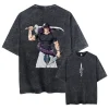 fushigflats t shirt imprimé toji pour hommes et femmes, jujutsu kaimmense anime, Économie manga d'été, t shirt en coton lavé, t shirt harajuku
