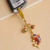 pendentif clé de voiture koi exquis de haute qualité, 1 pièce, porte clés de sac de couple de style chinois, lanière de bijoux suspendue