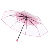 parapluie transparent pour femmes, pliable, design marguerite, coupe vent, imperméable, portable, mignon, fleur, pvc, pour filles
