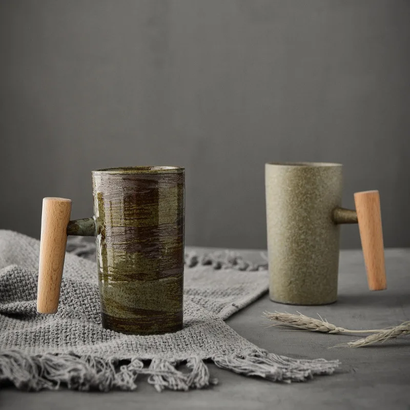 tasse à café faite à la main de style japonais, terre cuite rugueuse, foy lavée à la main, tasses de four rétro, personnalité, couples, maison standardisation tasse à café faite à la main de style japonais, terre cuite rugueuse, foy lavée à la main, tasses de four rétro, personnalité, couples, maison standardisation