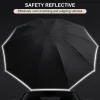 parapluie entièrement automatique, couleur unie, pliable, grand format, pare soleil d'extérieur, protection uv, portable et automatique