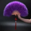 Éventail pliable à plumes pour fille, style gothique, japonais, doux, féerique, danse de cour