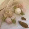 chouchous à fleurs de rose en maille, accessoires pour cheveux, cravates simples, anneau de cheveux, porte queue de cheval, ulà cheveux de style coréen, cadeau