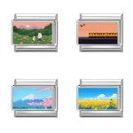 2025 printemps été fleurs colorées tulipe Rose chat lune italien charme liens ajustement 9MM Bracelet en acier inoxydable femmes bricolage fabrication 2025 printemps été fleurs colorées tulipe Rose chat lune italien charme liens ajustement 9MM Bracelet en acier inoxydable femmes bricolage fabrication