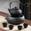 GIANghts-Théière en fonte, pot unique, réchaud de camping, brassage du thé, séparation de l’eau, tasse à thé, accessoires de service à thé GIANghts-Théière en fonte, pot unique, réchaud de camping, brassage du thé, séparation de l’eau, tasse à thé, accessoires de service à thé