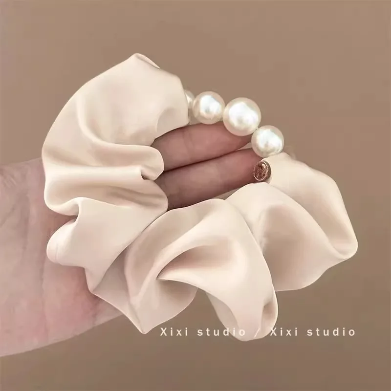cravate de cheveux en perles de style coréen, bandeau élégant pour femmes, accessoires pour cheveux queue de cheval basse cravate de cheveux en perles de style coréen, bandeau élégant pour femmes, accessoires pour cheveux queue de cheval basse