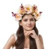 bandeau à fleurs bohème tendance, faux floral, style ethnique, couronne florale, cerceau pour cheveux, coiffure papillon