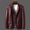 vestes de costume pour hommes, manteau de printemps et d'automne, nouveaux vêtements de style coréen, blazer en cuir pour hommes, à la mode pour hommes