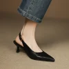 2025 nouvelles sandales d'été sandales à bout pointu en cuir véritable femmes chaussures à la main gladiateur dames chaussures talon aiguille haut