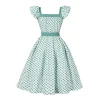 robe vintage kawaii vintage swing une ligne tenue décontractée pour l'été à pois imprimé patchwork élégant tenue de bureau robe de vacances