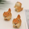 mini chien shiba inu en bois fait à la main, petit chien akita, husky, chat, figurine intensifié, décoration de bureau, artisanat, cadeau, mignon