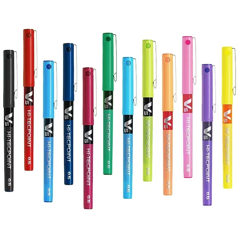stylo à bille roulante à encre liquide pure extra fine, stylos gel pilot v5, pointe illac, 12 couleurs assorties, pointe haute patch, 0.5mm, japon stylo à bille roulante à encre liquide pure extra fine, stylos gel pilot v5, pointe illac, 12 couleurs assorties, pointe haute patch, 0.5mm, japon