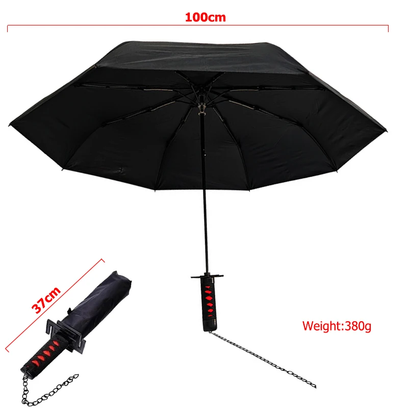 parasol portable 3 plis anti uv, épée katana japonaise, eau de javel, kurosaki ichigo roronoa zoro, imperméable, résistant au vent parasol portable 3 plis anti uv, épée katana japonaise, eau de javel, kurosaki ichigo roronoa zoro, imperméable, résistant au vent