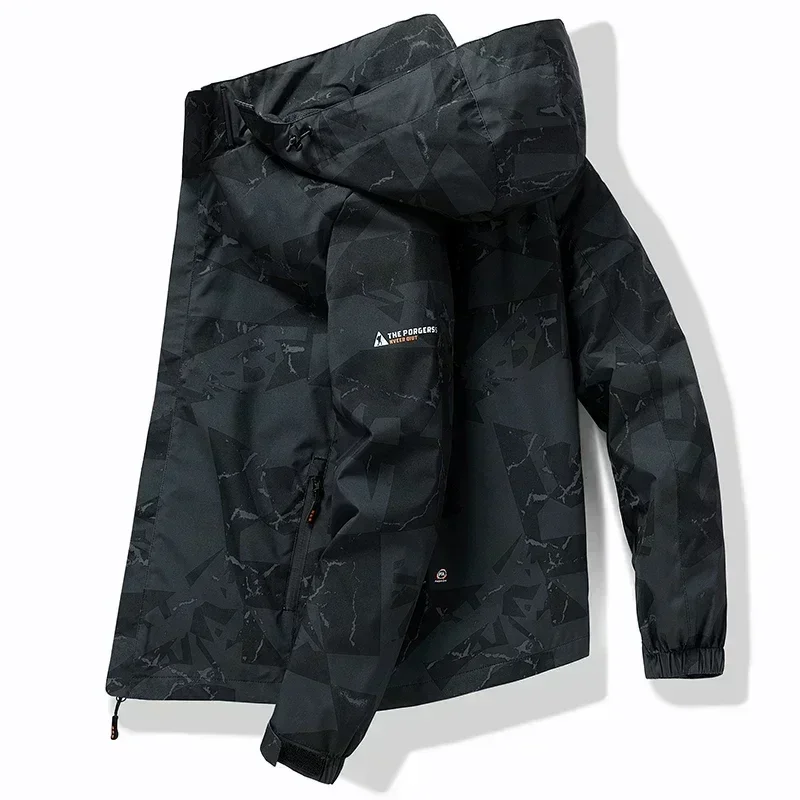 veste d'automne pour hommes, mode coréenne, manteau ample et imperméable à capuche, fonction de loisirs en plein air, veste camouflage de camping, vêtements de travail pour hommes, 2024 veste d'automne pour hommes, mode coréenne, manteau ample et imperméable à capuche, fonction de loisirs en plein air, veste camouflage de camping, vêtements de travail pour hommes, 2024