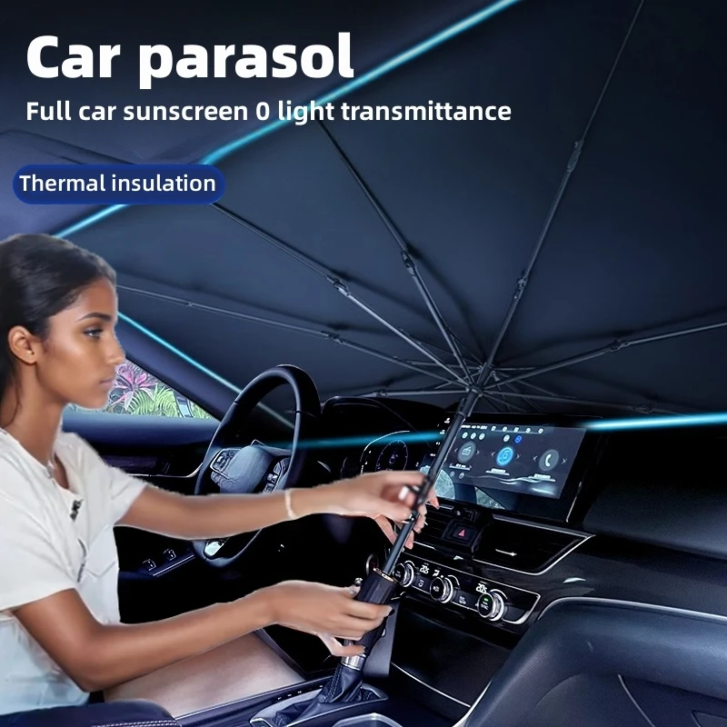 Pare-soleil de voiture pour ombrage automatique, Parasol de Protection pour pare-brise intérieur d’été, accessoires de Protection Pare-soleil de voiture pour ombrage automatique, Parasol de Protection pour pare-brise intérieur d’été, accessoires de Protection