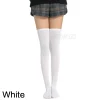 mode jambe femmes chaussettes sur genou chaussettes solides chauffe genou chaussettes hautes 5 couleurs en option