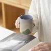 tasse en céramique de four japonais, tasse à thé artisanale en poterie brute faite à la main pour la cérémonie du thé traditionnelle, polyvalente (thé/café/eau)