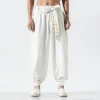 pantalon kimono japonais décontracté, ample, harajuku, vêtements traditionnels asiatiques pour hommes, costume sarouel brodé de style yukata