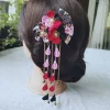 Épingles à cheveux sakura pour femmes, pinces à cheveux en éventail de fleur de cerisier pour filles, barrett en éventail floral de style japonais, accessoire pour cheveux