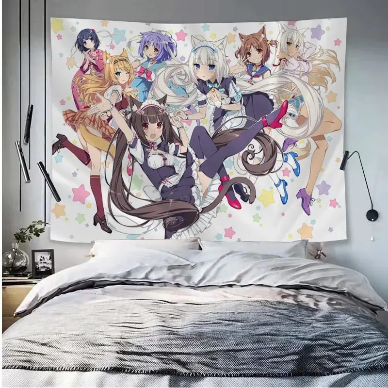 tapisserie murale suspendue pour filles, dessin animé mignon, style japonais, art, science fiction, décoration de maison, couverture murale, chambre à coucher, salon, dortoir tapisserie murale suspendue pour filles, dessin animé mignon, style japonais, art, science fiction, décoration de maison, couverture murale, chambre à coucher, salon, dortoir