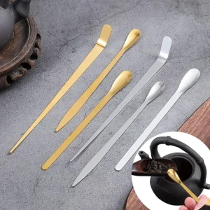 Nouveaux bâtons de thé en acier inoxydable, cuillères à thé traditionnelles japonaises en feuilles, cuillère Matcha, outil de cérémonie du thé, service à thé