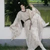 hanfu – robe à col rond avec impression de calligraphie traditionnelle originale, dynastie des chansons, teinture, costume d'événement de carnaval, cosplay sur scène