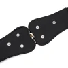 ceinture élastique pour femmes, version coréenne, feuille d'or, ceinture boutonnée, décoration de robe, manteau, ceinture élastique pour femmes