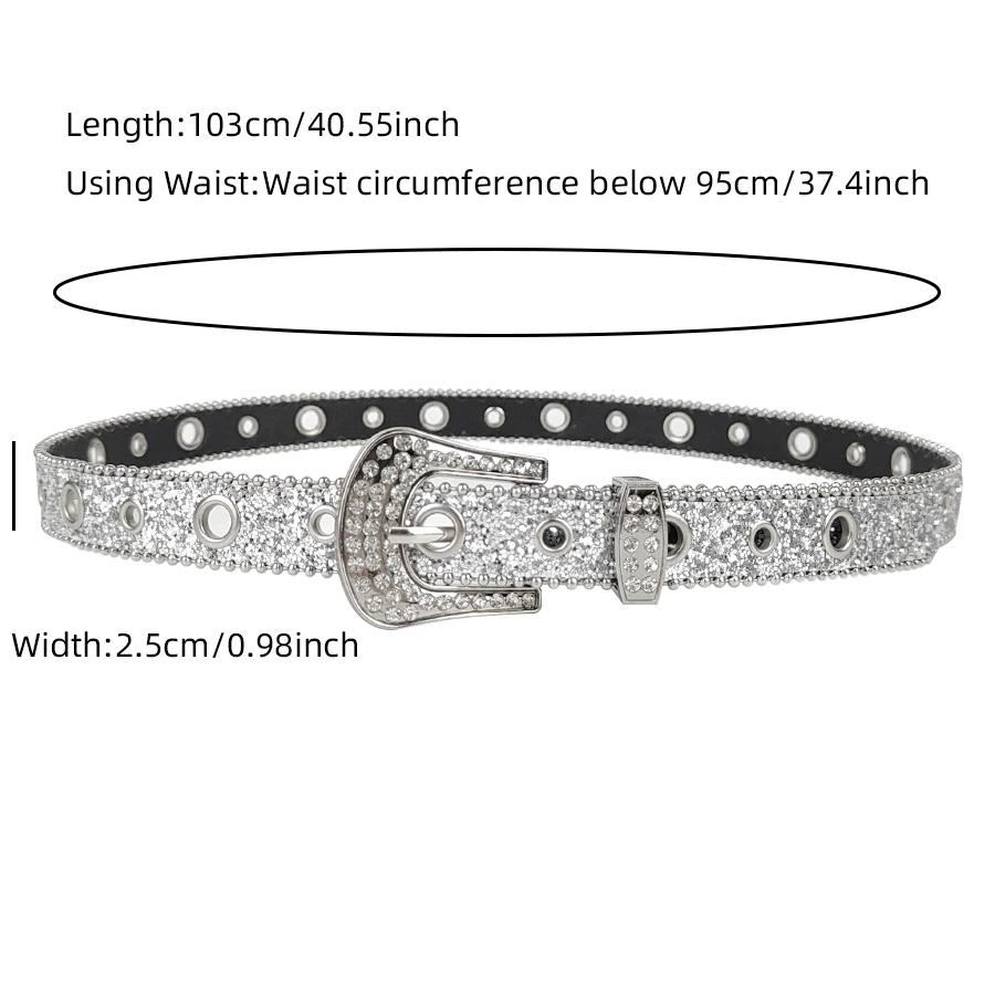 ceinture en cristal brillant argenté pour femmes, tendance, assortie avec des pantalons tendance ceinture en cristal brillant argenté pour femmes, tendance, assortie avec des pantalons tendance