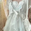 robe japonaise vintage pour femmes, élégante, douce, kawaii, pour fête sur la plage, style y2k, imprimé floral, vêtements légers et décontractés, 2025
