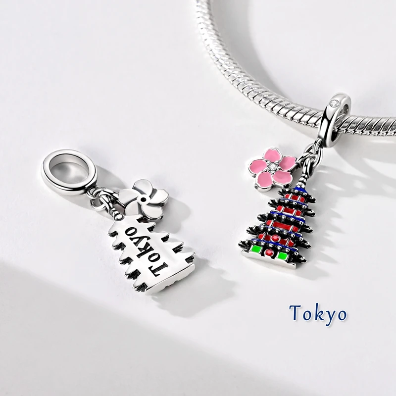 breloques japonais en argent sterling 925, fleurs de cerisier, adaptées aux bracelets originaux 925, cadeau pour femmes, bijoux, pendentif à la mode, bricolage breloques japonais en argent sterling 925, fleurs de cerisier, adaptées aux bracelets originaux 925, cadeau pour femmes, bijoux, pendentif à la mode, bricolage