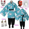 halloween kamado tanjirou urokodaki sakoncosplay kostuum hemelsblauwe wolk uniforme kimono vrouwen mannen halloween kostuum pruik