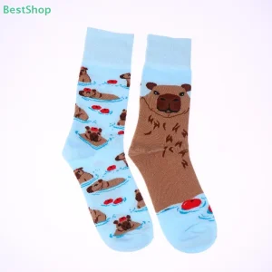 ♥ Capybara – chaussettes mi-tube en coton pour hommes et femmes, unisexes, tendance, Harajuku, absorbant la sueur et respirantes ♥ Capybara – chaussettes mi-tube en coton pour hommes et femmes, unisexes, tendance, Harajuku, absorbant la sueur et respirantes
