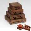 Plateau à thé rétro en bois, Table délicate, petites bases de théière carrées, décor de Vase, socle de bonsaï en bois massif, plateau de service de Base en bois Plateau à thé rétro en bois, Table délicate, petites bases de théière carrées, décor de Vase, socle de bonsaï en bois massif, plateau de service de Base en bois