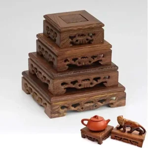 Plateau à thé rétro en bois, Table délicate, petites bases de théière carrées, décor de Vase, socle de bonsaï en bois massif, plateau de service de Base en bois Plateau à thé rétro en bois, Table délicate, petites bases de théière carrées, décor de Vase, socle de bonsaï en bois massif, plateau de service de Base en bois