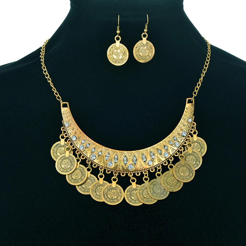ensemble de bijoux ethniques tribaux gitanes pour femmes, tour de cou boho, colliers de la présidence, déclaration vintage, pièce de monnaie, gland, collier en biscuits, boucles d'oreilles ensemble de bijoux ethniques tribaux gitanes pour femmes, tour de cou boho, colliers de la présidence, déclaration vintage, pièce de monnaie, gland, collier en biscuits, boucles d'oreilles