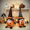 décorations de gnome d'halloween, ornements de chauve souris citrouille faits à la main tomte suédois poupée elfe en peluche nordique nisse adorable gnome,