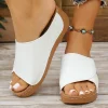 sandales d'été chaussures femmes plate forme chaussures de marche sans lacet sandales femme chaussures compensées dames plage femme pantoufles chaussures