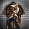 samouraï japonais katana tatouage fille t shirts impression 3d personnalité anime t shirt hommes/femmes à manches courtes y2k haut décontracté vêtements pour hommes