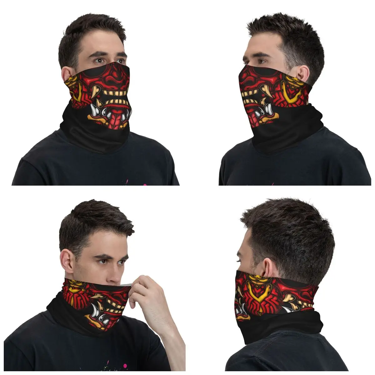 hannya barong bandana personnalisé pour la protection du visage, écharpe de cou, cagoule tube, protection uv, samouraï japonais, monstre de démon, vêtements de sauna oni hannya barong bandana personnalisé pour la protection du visage, écharpe de cou, cagoule tube, protection uv, samouraï japonais, monstre de démon, vêtements de sauna oni
