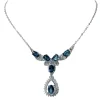 ZECAA topaze bijoux fins topaze collier pendentif avec naturel topaze bleue de londres pierre précieuse 5*7mm opaze collier pendentif bijoux