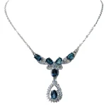 ZECAA topaze bijoux fins topaze collier pendentif avec naturel topaze bleue de londres pierre précieuse 5*7mm opaze collier pendentif bijoux